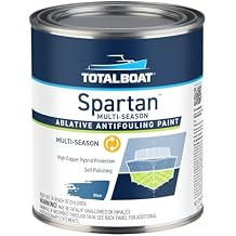 TotalBoat Spartan Boat Bottom Paint | Multi-Season Marine Antifouling Blue, Quart