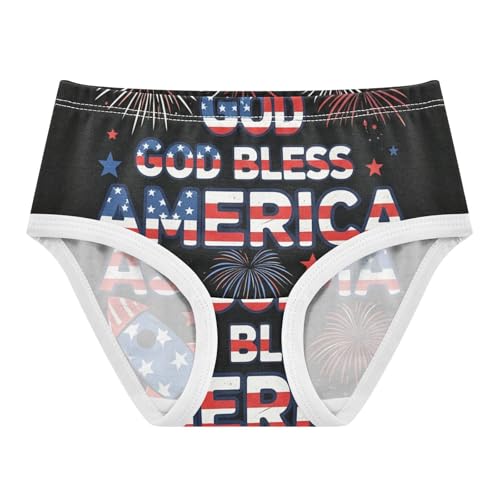 Cotton Toddler Underwear Floral Patriotic Graphic Phrase America Cute Panties Girl Artistic Kids Undies Briefs 2t