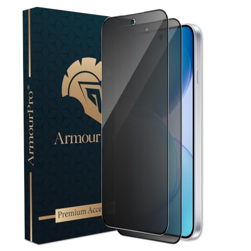 Image of ArmourPro Anti-Spy Privacy Tempered Glass for Oppo Reno 16c - Anti Peeping Screen Protector, Edge to Edge Full Coverage, 9H Hardness, Easy Installation Kit | Pack of 2