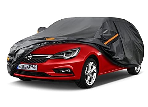 Kayme 7-warstwowy pokrowiec na samochód hatchback wodoodporny oddychający, dopasowany do Opel Astra, nie pasuje do wagonu (2004-22), na zewnątrz pełna pokrywa słońce deszcz UV ochrona przed kurzem i