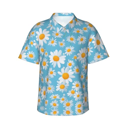 Chemise hawaïenne blanche et bleu clair parfaite pour vos soirées d'été et barbecues entre amis