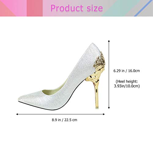 Holibanna Sapatos de salto alto salto pontudo noiva stiletto slip on sapatos de casamento sapatos de