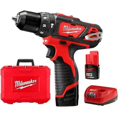 Milwaukee Parafusadeira Furadeira com Impacto 3/8" - 12V 2408-259 Com 2 Baterias 1 Carregador Bivolt e Maleta