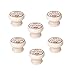6 unidades pomo tirador madera blanco decapé reloj mueble retro vintage - diámetro 40mm