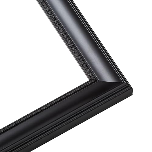 CountryArtHouse Picture Frame Moulding (Wood) 100ft bundle - Traditional Black Finish - 1.125