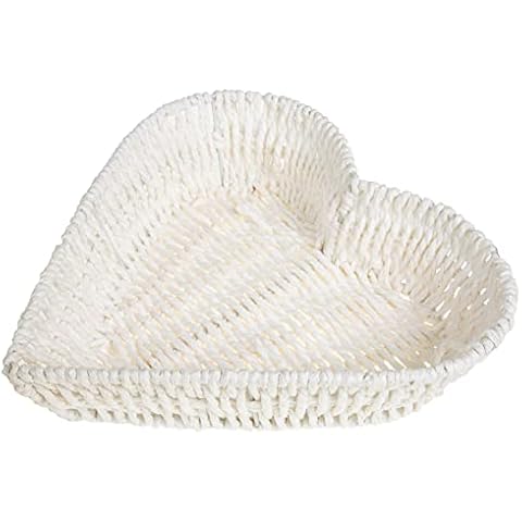 Cabilock Heart Shaped Rattan Storage Basket Cover