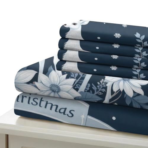 Parure de lit cerf de Noël en microfine douce avec impression 3D premium