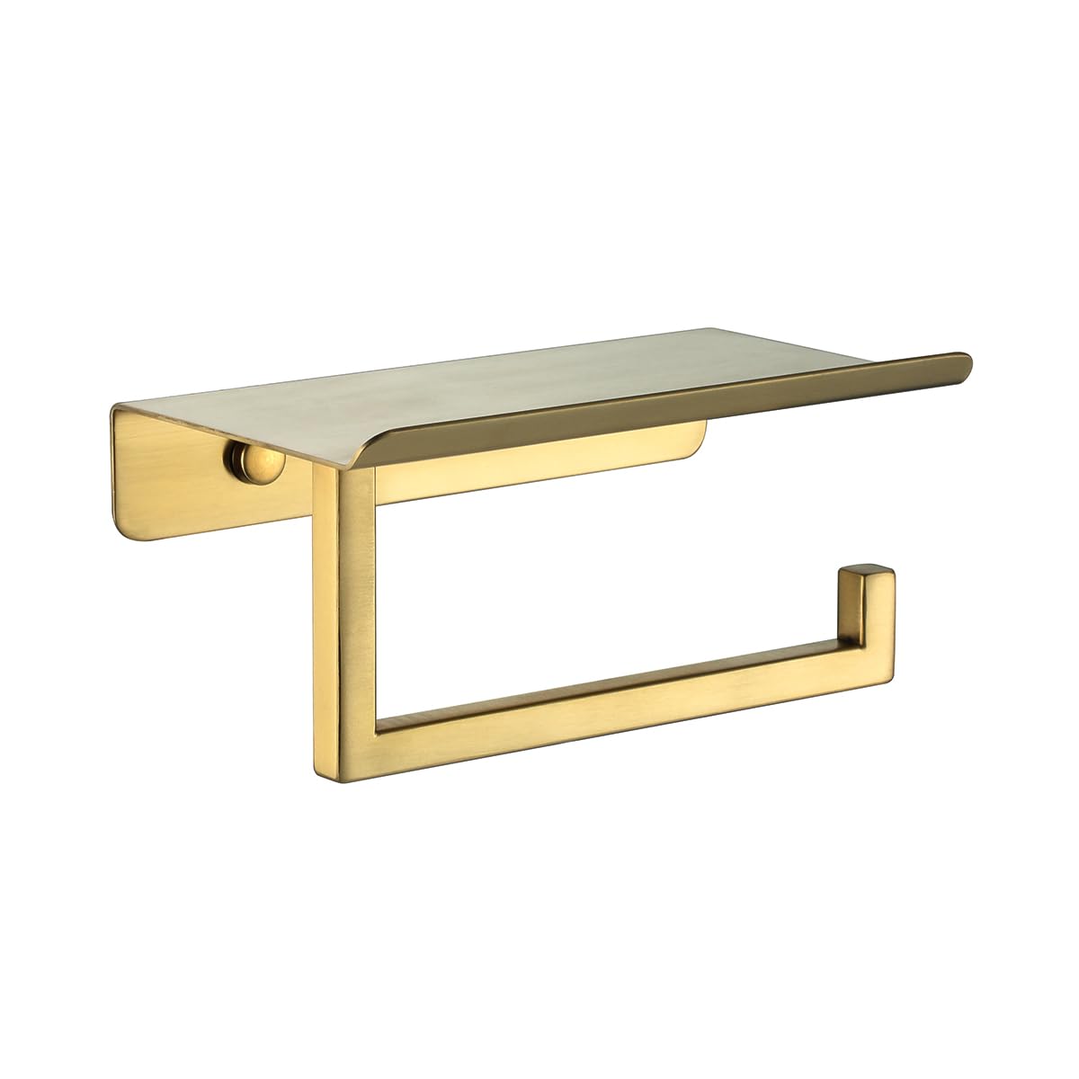 JQK Toilet Paper Holder Shelf, Bathroom Tissue Roll Holder with Phone Shelf