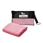 azark Microfibre Towel – Quick Dry, Lightweight & Super Absorbent – Gym, Travel, Yoga, Camping & Beach – Soft & Durable – Multiple Sizes (Pink, Small)