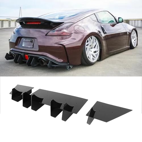 MUNALP Rear Diffuser for Nissan 370Z Nismo 2014-2020 Add-on Rear Bumper Shark Fin Style Splitter Diffuser Spoiler