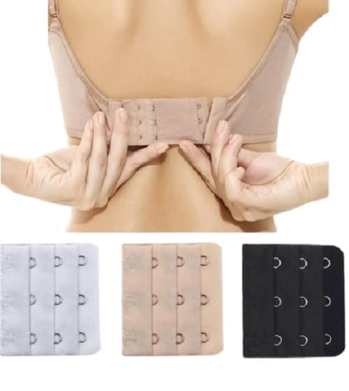 Bra Extenders for Women | Adjustable Bra Extension Strap | Soft Elastic 2/3/4 Hook Extender for Comfortable Fit | Durable, Skin-Friendly, Easy to Use | Increases Bra Band Size Instantly