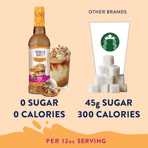 Image of Jordan's Skinny Mixes Sugar Free Coffee Syrup, Holiday Apple Crisp Coffee Flavoring Syrup, Zero Calorie Drink Mix for Lattes, Baking, Protein Shake, Dairy & Gluten Free, Kosher, 25.4 Fl Oz