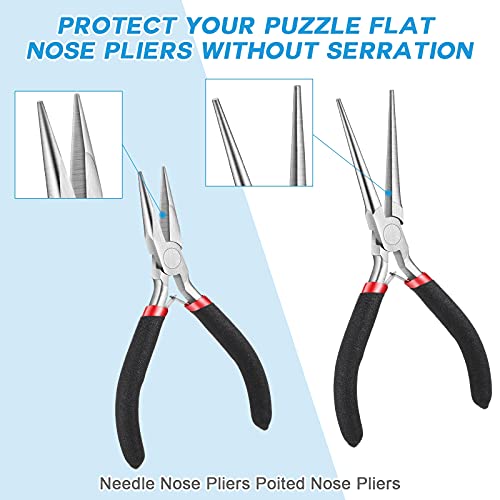 10 Pieces Metal DIY Model Tool Sets Including Tab Edge Cylinder Cone Shape Bending Assist Tools Needle Nose Pliers Pointed Nose Pliers Diagonal Pliers Tool Kits for 3D Metal Jigsaw Puzzles Assembly