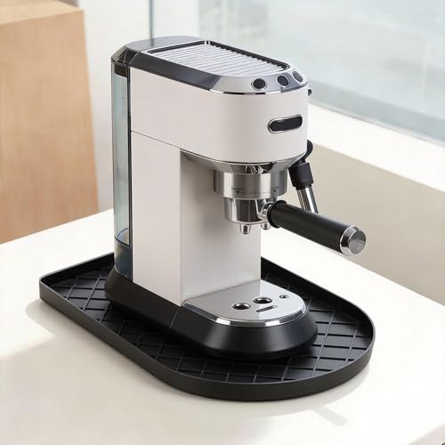 Alfombrilla Cafetera, 40 x 25 cm Silicona Tapete Cafetera, Antideslizante y Impermeable con Borde Alto, Alfombrilla Escurreplatos para De Longhi Cafetera Ninja Nespresso Gevi Keurig Cuisinart Tastyle