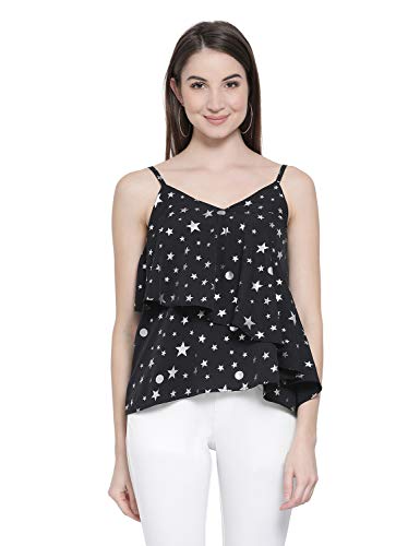 Image of oxolloxo Women's Shoulder Strap Polyester Floral Top