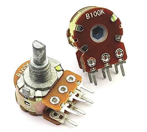 Image of SP Electron 5 Pcs B 100K ohm Dual Potentiometer, (D-Shaft) Variable Resistor Volume Controller