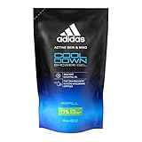 adidas active skin & mind, cool down shower gel refill, docciaschiuma ricarica uomo, 400 ml