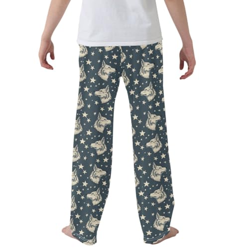 ALAZA Wolf and Stars Pajama Pants Soft Long Sleep Pants Lounge Pajama Bottoms with Pockets3