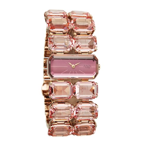Image of Titan Raga Cocktails Quartz Analog Pink Dial Metal Strap Watch for Women