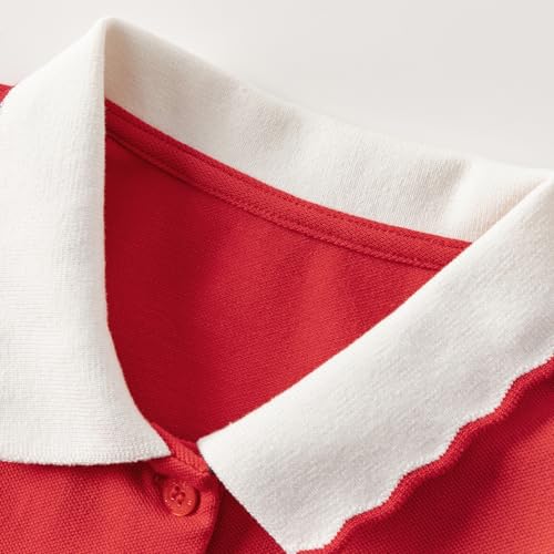 DAVE&BELLA Toddler Girl Polo Dress Short Sleeve Cotton Playwear Dress High Waist Pleated Athletic Tennis Golf Sundress4