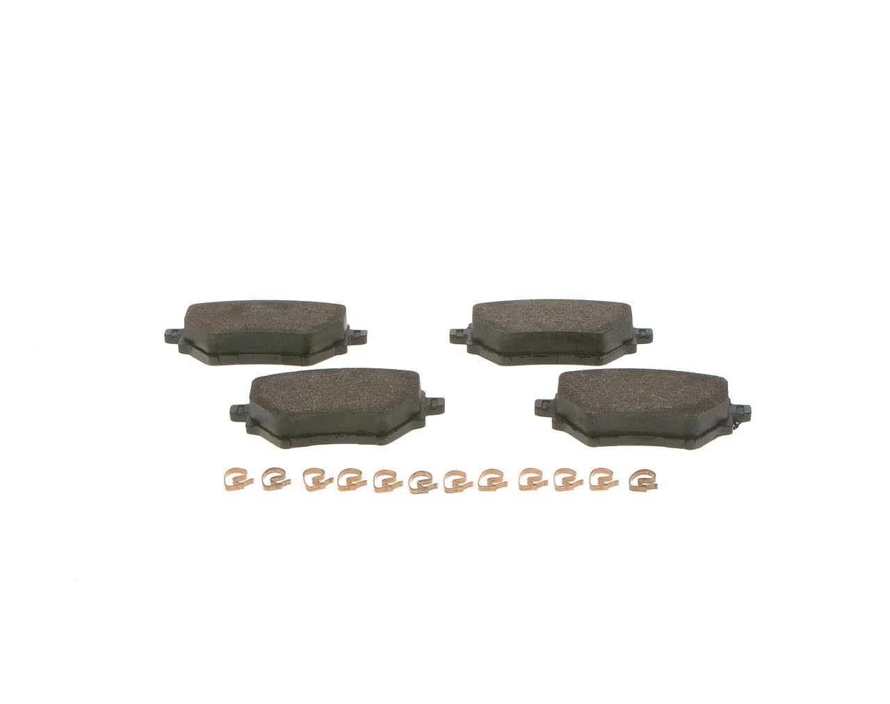 Bosch BP1711 - Pastiglie Freni Auto, Asse Posteriore - Qualità Bosch - Riduzione del Rumore e della Polvere - Certificazione ECE-R90 - Senza Rame - 1 Confezione da 4 Pastiglie - Con Accessori