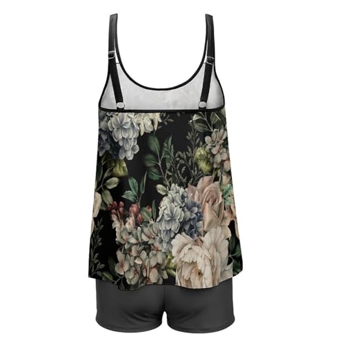 Maillot de bain tankini rétro avec short de garçon et robe de plage intégrée