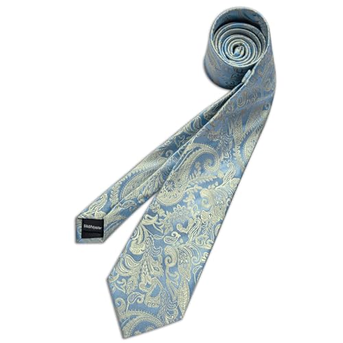 Image of DiBanGu Mens Paisley Tie Set Silk Woven Jacquard Necktie and Pocket Square Cufflinks Gift Set for Wedding Bussiness