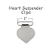 25 - Heart Shaped 1" Metal Suspender Clips - w/Rectangle Inserts