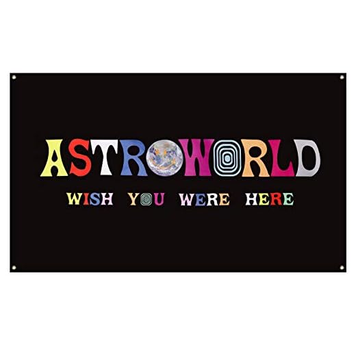 Astroworld Flag Black, 3x5 Feet Flag Banner, Man Cave Wall Flag with Brass Grommets for College Dorm Room Decor,Tailgates,Parties,Gift