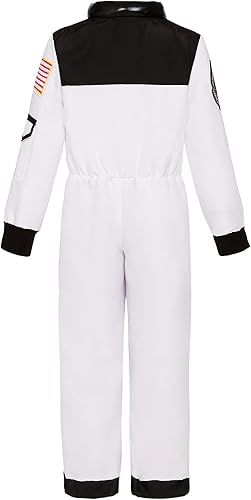 Miniatura 7 de Cuteshower Disfraz de astronauta de la NASA para niños y niñas, overol espacial