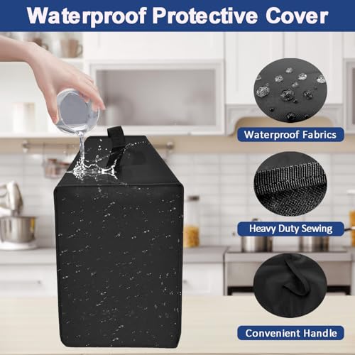 NUENSS-ROR Slushie Machine Cover for Ninja Slushie Machine Frozen Drink Maker, Heavy Duty Thickened Waterproof Slushie Machine Cover Case for Ninja FS301C/FS301 SLUSHi Frozen Drink Maker(Black)