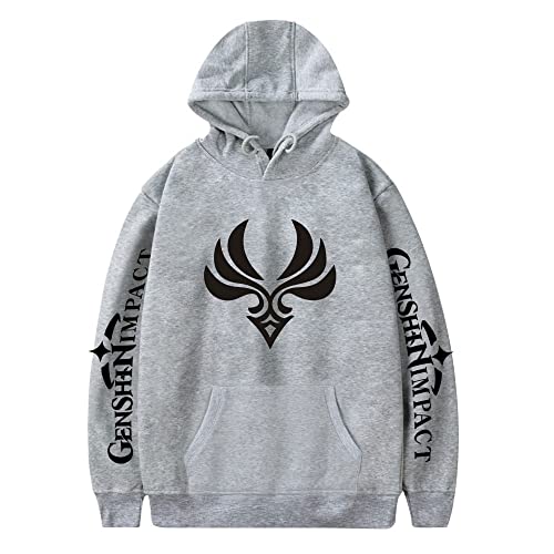 LKY STAR Anime Genshin Impact Sudaderas con Capucha Casual Top Cosplay Sweatshirt para Hombres Mujeres Hoody XXS-4XL