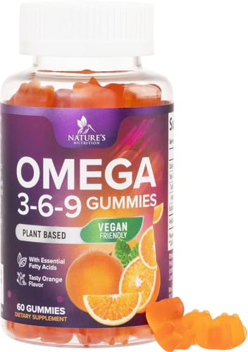 Omega 3 6 9 Gummies - Vegan Omega 3 Supplement Gummy - Essential Fatty Acids Oil 369 Complex Heart...