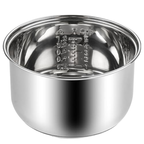 Rice Cooker Inner Pot, 3L Stainless Steel Replacement Pot with Scale Conduction Thick Dishwasher Safe for Home and Restaurant Use