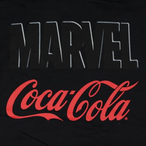 Coca-Cola x Marvel Collaboration Men's Front and Back Logo Designs Adult Pullover Hoodie Sweatshirt3