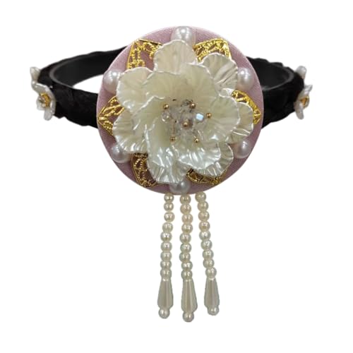 Korean Hanbok Inspired Headband with Floral Hair Hoop for Festive Occasions