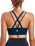 RUNNING GIRL Sports Bras for Women,Padded Strappy Sports Bras Criss-Cross Back Medium Support Sports Bras with Removable Cups