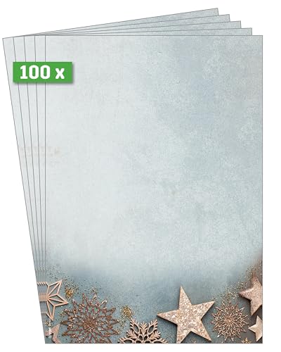 SIGEL DP430 Christmas Motif Papers "Glamorous Christmas" - Blue, Kupfer - 90 GSM - A4-100 Sheets - Image 2