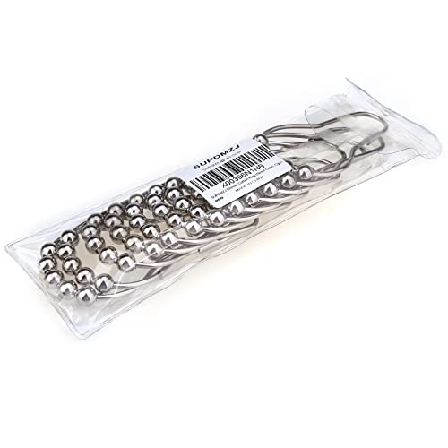 Supdmzj Shower Curtain Ring (Nickel Color) 12Pcs, Shower Curtain Hook Ring, Ball Shower Curtain Ring, Bathroom Shower Rod Curtain Rustproof Metal Shower Curtain Ring #TOP1