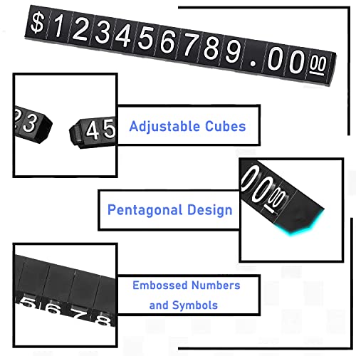 Myoyay 30 Sets Price Display Tags 510 Pcs Number Letter Price Cubes Adjustable Price Tag Cube Stand Label Pricing Label Stand Block Kit For Retail Shop Jewelry Price Display #TOP2