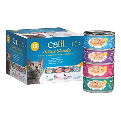 Catit Divine Shreds in Jelly, Premium Wet Cat Food, Tuna Multipack Cover