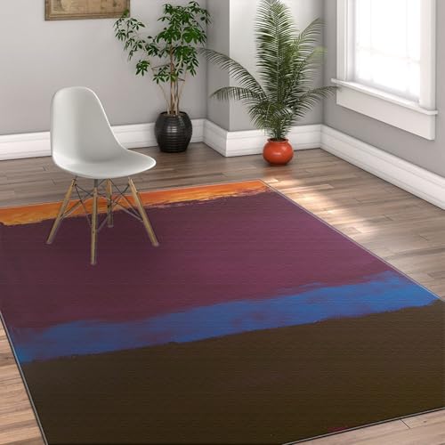 Tapis multicolore bloc de couleur mince intérieur extérieur