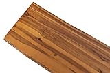 SAM® Sitzbank Akazien-Holz massive Holzbank mit schwarz lackierten Metallbeinen - 6