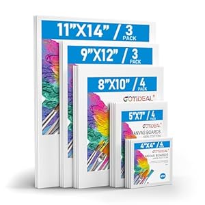 GOTIDEAL 18 Stück Leinwandtafeln Multipack