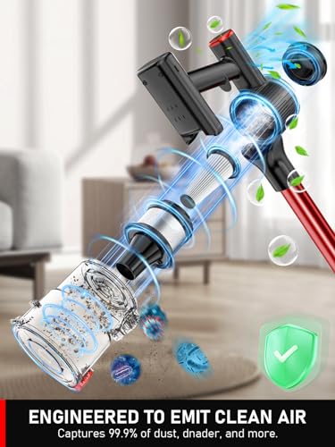 Vokene Cordless Vacuum Cleaner, 30Kpa 8-In-1 Powerful Suction Stick Vacuum With Led Display, 3 Modes Suction, Anti-Tangle & 1.5L Dust Cup, Lightweight Vacuum For Hardwood Floor/Carpet/Pet Hair thumb #5