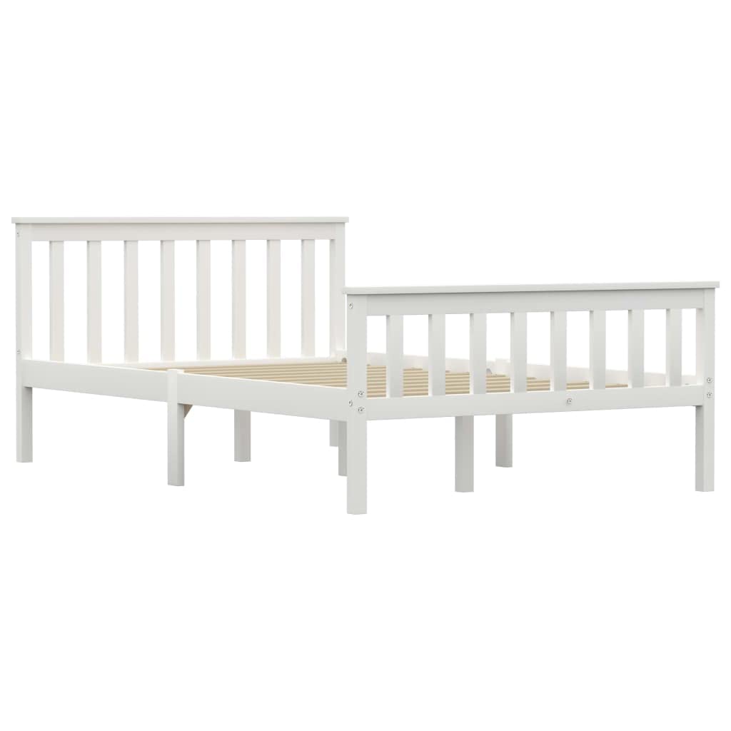 vidaXL Kiefernholz Massiv Bettgestell Bett Massivholzbett Holzbett Doppelbett Futonbett Bettrahmen Lattenrost Schlafzimmer Weiß 120x200cm