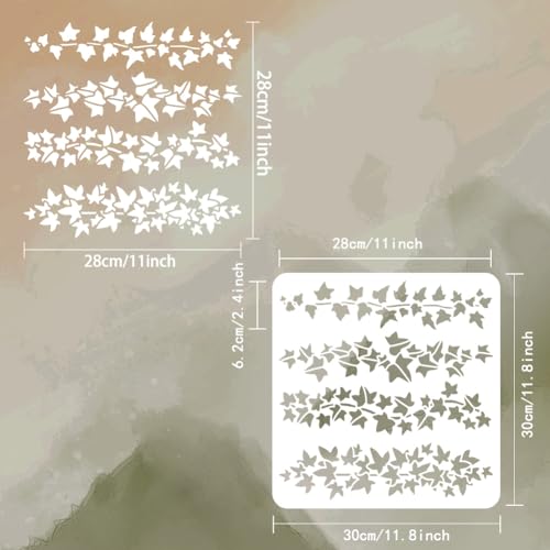 FINGERINSPIRE Ivy Border Painting Stencil 30x30cm Reusable Ivy Vines Painting Template Vine Border Drawing Plant Theme Craft Stencil for Wall Wood DIY Home Decoration - Image 2