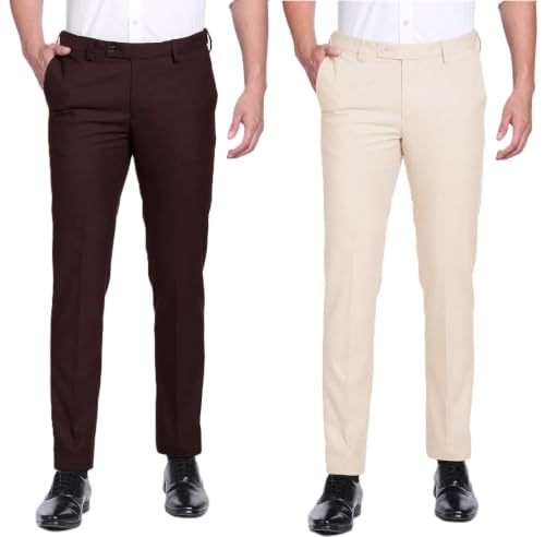 Image of Men's Slim Fit Formal Trousers | Office & Business Wear Pants For Men