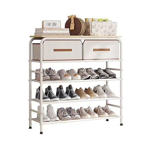 Étagère à chaussures à 5 niveaux avec tiroirs pour 16 paires