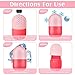 Zopeal Ice Face Roller Mould Holder for Beauty Facial Icing Skin Care Silicone Cube Tool Sphere Brighten Remove Lines(2.2 x 1.6 x 3.9 Inch,Pink)